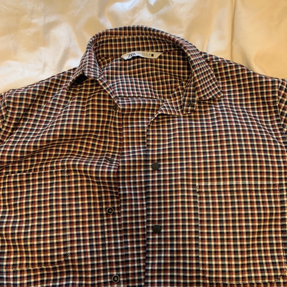 Plaid Zara button down over-shirt